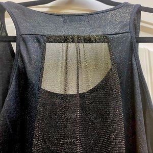 Black tank with gold thread